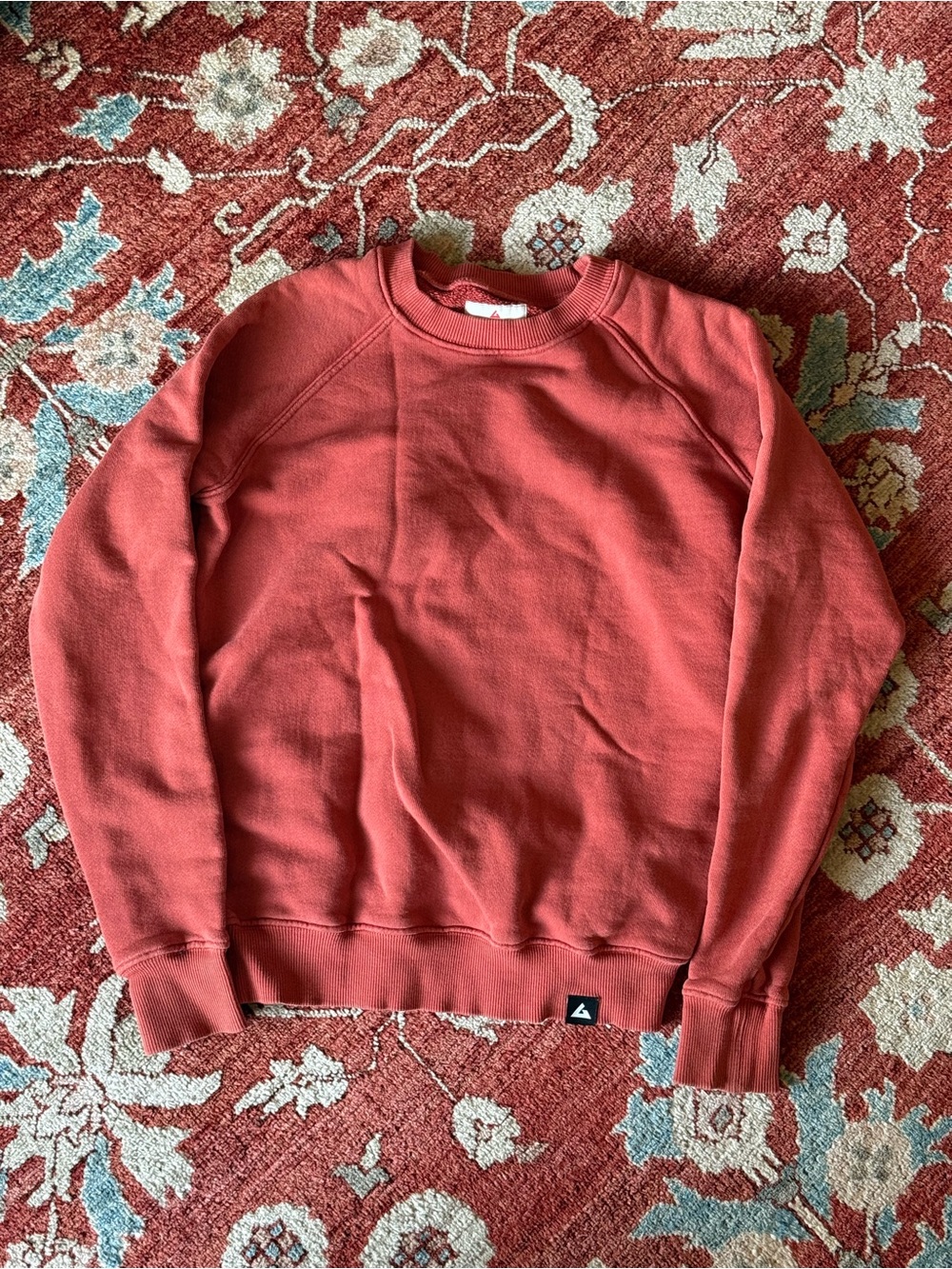 american giant crewneck sweatshirt in rust red / burnt orange